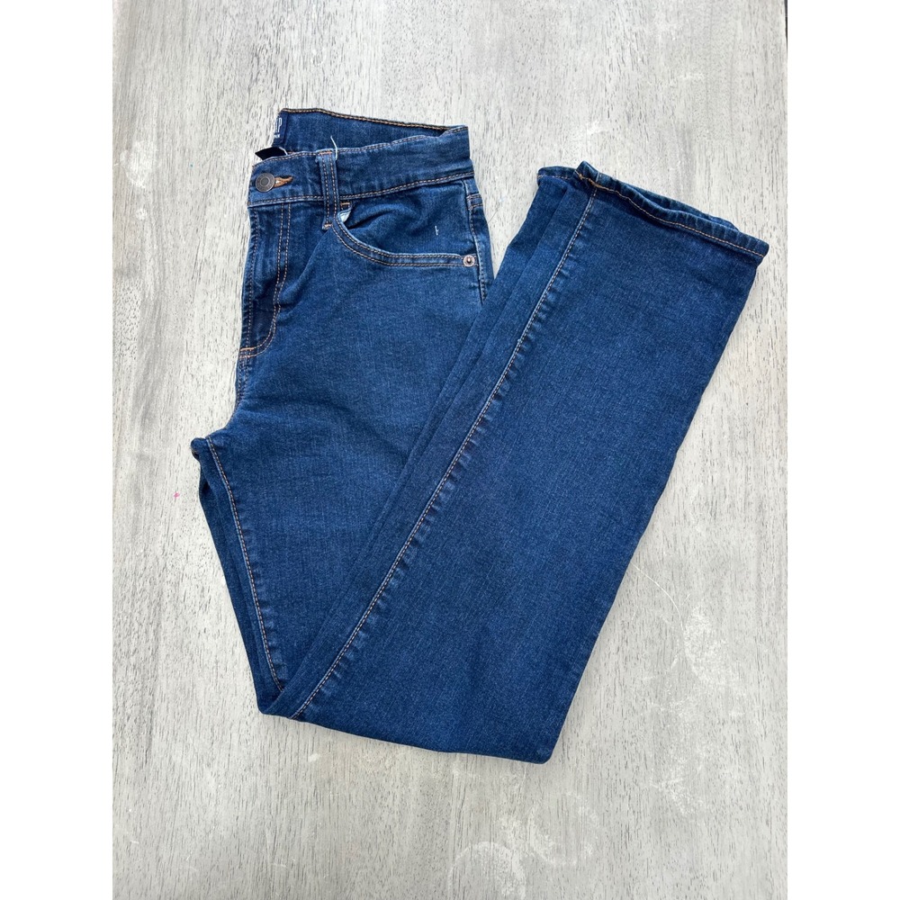 Gap Denim Boys Stretch Straight Jeans Dark Wash Size 16 Regular Blue Pants